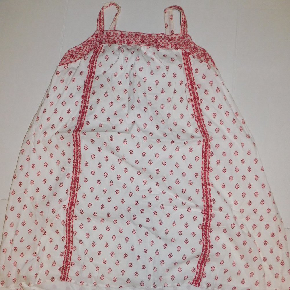 Tank Top White w/ Red Embroider